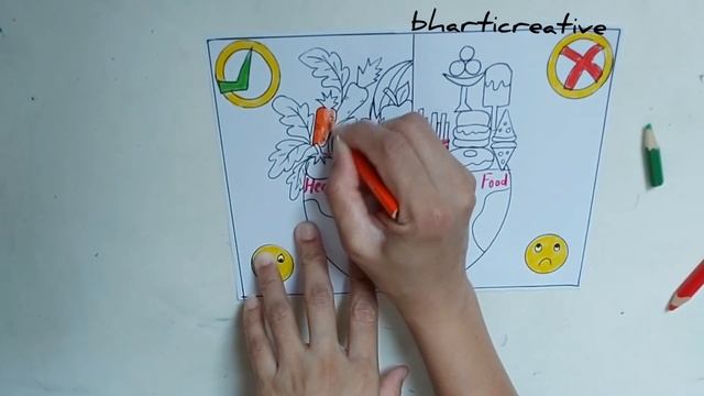 Junk food vs Healthy food Drawing|healthy food Drawing|eat healthy stay healthy Poster|food safety смотреть онлайн