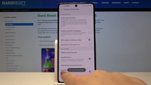 Clear Browsing Data on SAMSUNG Galaxy M51 - Remove All Browsing Details смотреть онлайн