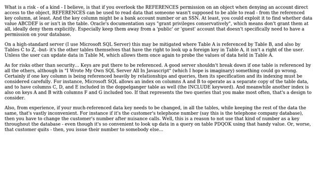 Databases: Is there any security risk in having many foreign keys referencing a single table? смотреть онлайн