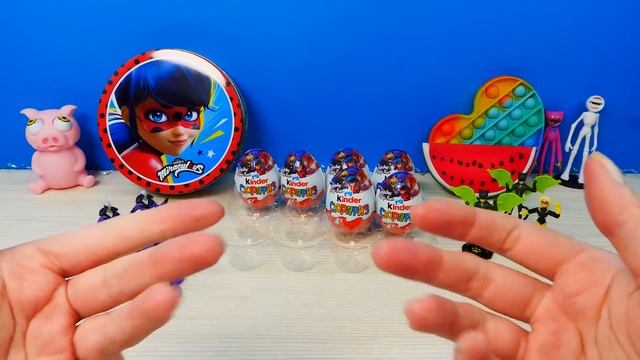 КИНДЕР СЮРПРИЗЫ ЛЕДИ БАГ И СУПЕР КОТ РАСПАКОВКА! Собрали всю коллекцию игрушек! смотреть онлайн