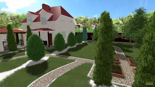 Ландшафтный дизайн участка с извилистыми дорожками смотреть онлайн