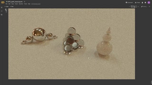 GPU Path Tracer With Google Colaboratory