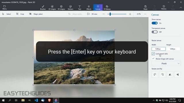 How to resize an image using Paint 3D in Windows 10 смотреть онлайн