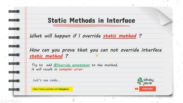 Static Methods Interface Interview Question| Java 8 features |static methods in interface |okayjav смотреть онлайн