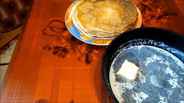 Тонкие блинчики в сливках с маком смотреть онлайн