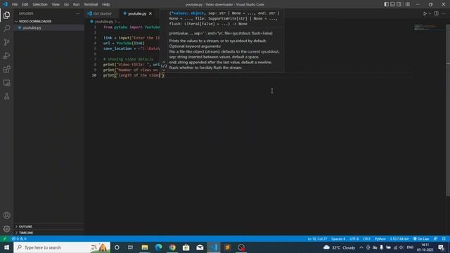 YouTube video downloader using python (Source Code in description) смотреть онлайн
