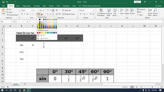 Cara Membuat Tabel Sin Cos Tan di Excel смотреть онлайн