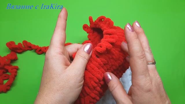 Шапка-балаклава Дед Мороз из пряжи Alize Puffy Fine. Подробное видео. смотреть онлайн