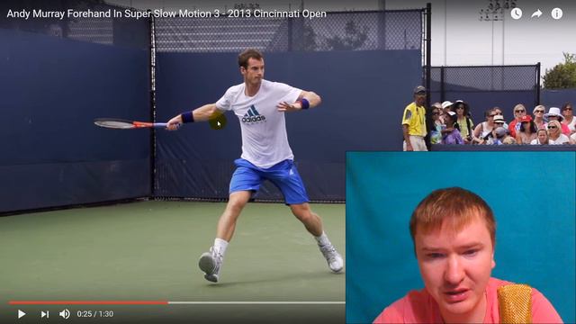 Большой теннис. Разбор удара справа замедленно . Техника Энди Маррея. смотреть онлайн