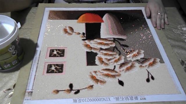 Алмазная мозаика готовая работа.Цветы.покрываю алмазную мозаику/вышивку лаком. моя алмазка. смотреть онлайн