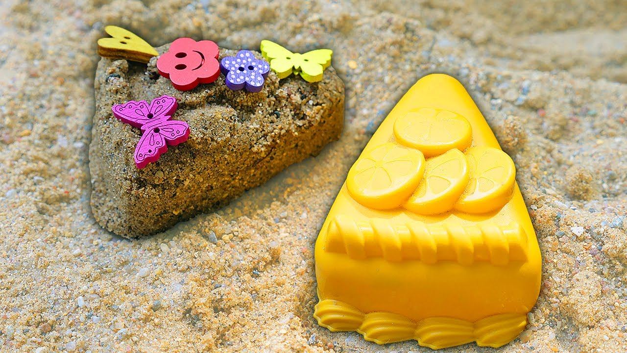 Экскаватор и красивые куличики - Развивающие видео для детей про машинки и песок смотреть онлайн