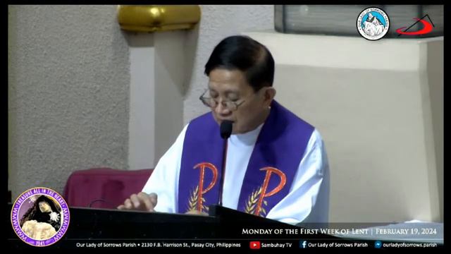 Our Lady of Sorrows Parish | Monday of the First Week of Lent | February 19, 2024, 6AM смотреть онлайн