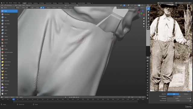 Creating a Hero Weapon for Games - Часть 30 - Pant and Cap Sculpting смотреть онлайн