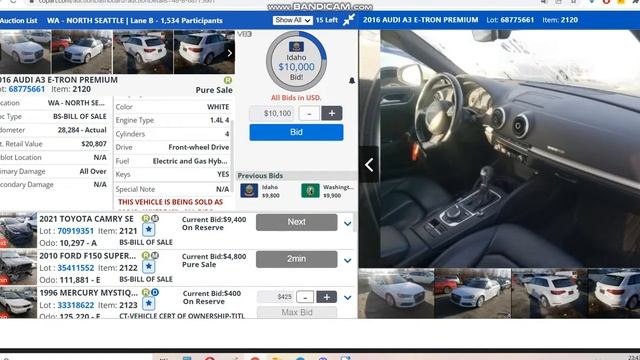 2016 AUDI A3 E-TRON PREMIUM 68775661 смотреть онлайн