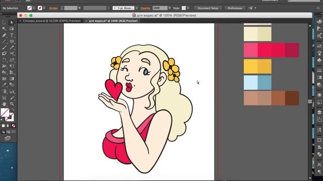 Как раскрасить векторную иллюстрацию | Adobe illustrator | Дизайн уроки ✦ смотреть онлайн