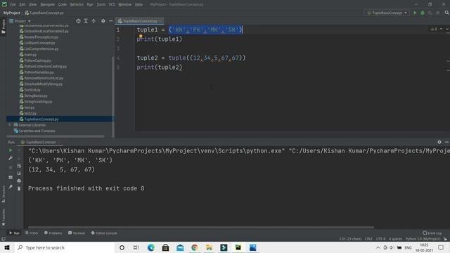 Tuple basic concept in Python | Python Tuples | tuple vs list python | Hindi смотреть онлайн