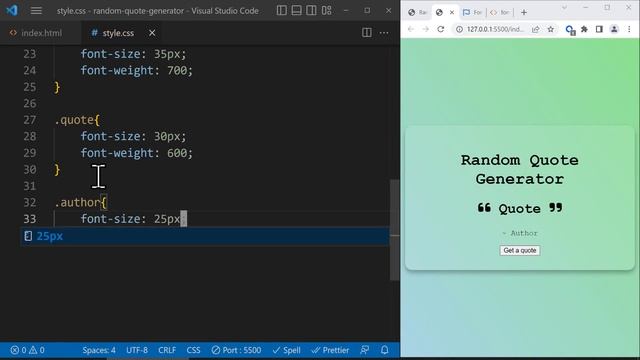 HTML CSS JavaScript Project - Random Quote Generator смотреть онлайн