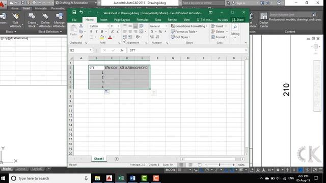 Autocad - Hướng dẫn chèn bảng tính Excel vào Autocad смотреть онлайн