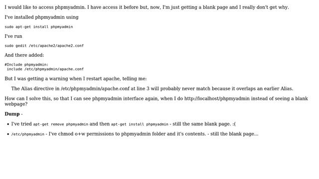 Ubuntu: Blank page when trying to access phpmyadmin (2 Solutions!!) смотреть онлайн