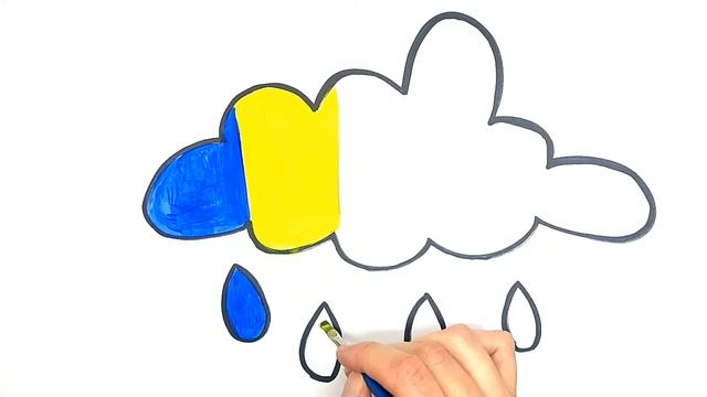 Рисунок тучка. Как нарисовать тучку. Простые рисунки для детей. смотреть онлайн