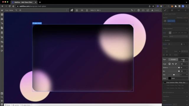 Эффект МАТОВОГО СТЕКЛА в Webflow смотреть онлайн