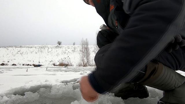 Зимняя рыбалка на карася в новом месте, с. Новоселовка смотреть онлайн