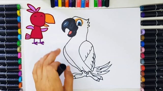 How to draw a parrot / Как нарисовать попугая смотреть онлайн