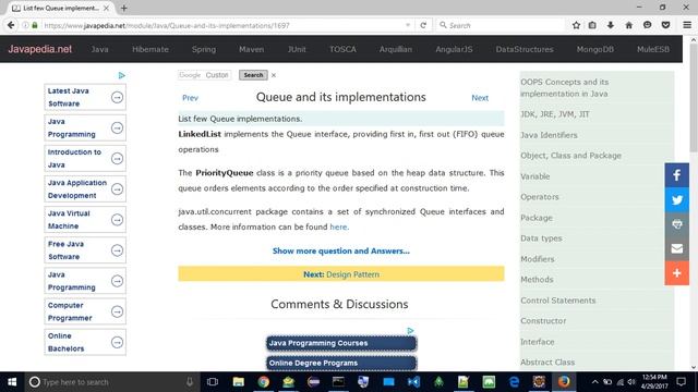 List few Queue implementations.
| javapedia.net смотреть онлайн