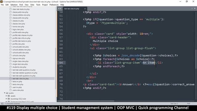 #119 disp. multiple choice | Student management system in PHP | OOP MVC | Quick programming tutoria смотреть онлайн