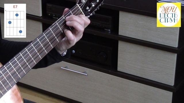 Синий платочек - разбор на гитаре. Ноты/табы. Мелодия вместе с басами и аккордами. смотреть онлайн