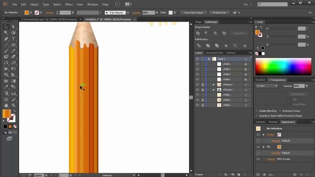 Pencil in Adobe illustrator / Как рисовать векторную графику / Уроки смотреть онлайн