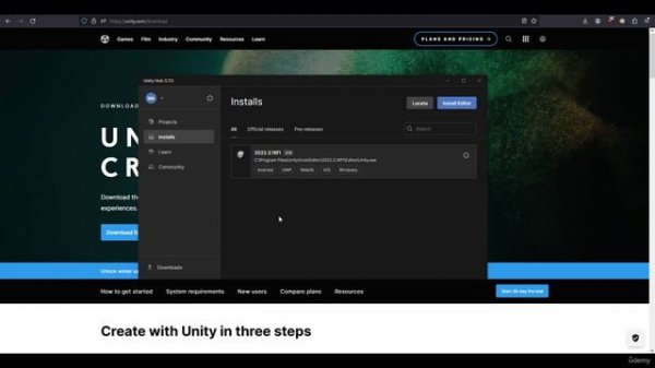 21. 1. Downloading and Installing Unity 3D