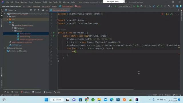 Core Java | Chapter 2 | Remove vowel | String | Java Interview Question смотреть онлайн