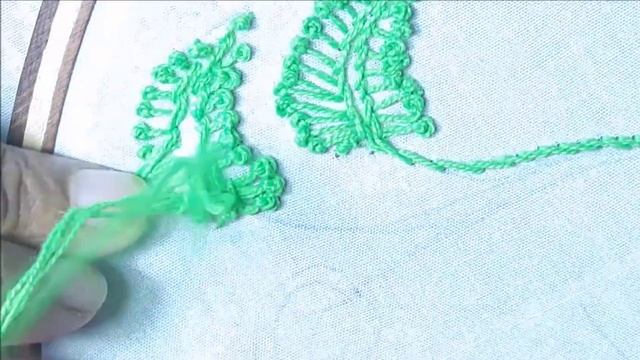 Hand Embroidery Leaf stitch Design video tutorial смотреть онлайн