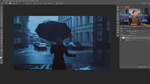 Realistic RAIN EFFECT in Photoshop with CUSTOM RAIN BRUSH - Easy! смотреть онлайн