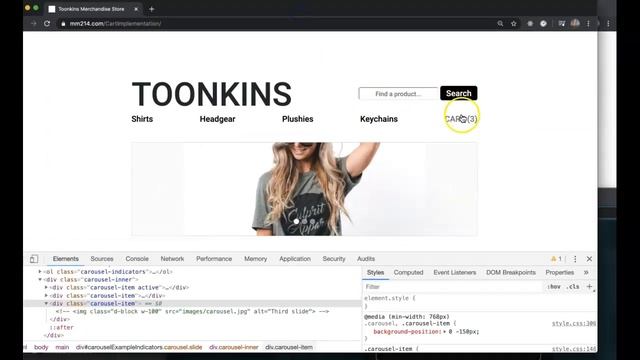 Webd 173 Adding Number of Cart Items and Carousel смотреть онлайн