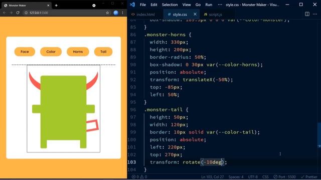 Monster Maker | HTML, CSS & Javascript Project смотреть онлайн