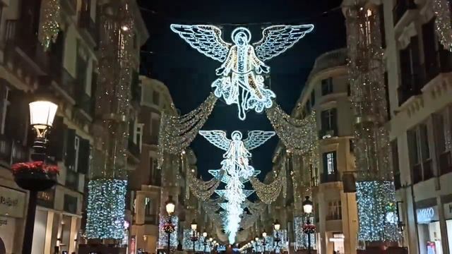 Рождественское музыкально-световое шоу в Малаге 2022г. #путешествия #испания #рождество #праздник смотреть онлайн
