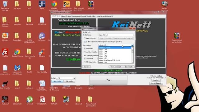 LAUNCHER MINECRAFT NO PREMIUM | 1.7.2, 1.7.4, 1.7.5, 1.7.9 | KEINETT смотреть онлайн