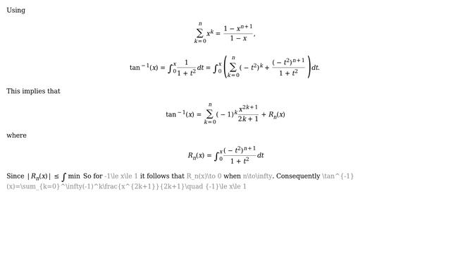 Why is $arctan(x)=x-x^3/3+x^5/5-x^7/7+dots$? (8 Solutions!!) смотреть онлайн