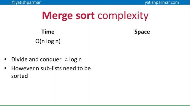 Time and space complexity of sorting algorithms смотреть онлайн
