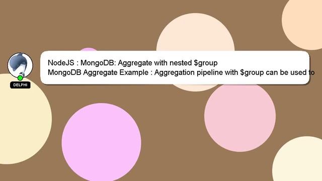 NodeJS : MongoDB: Aggregate with nested $group смотреть онлайн