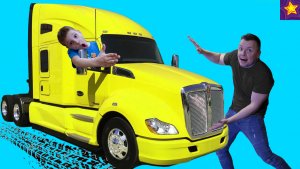 Куда ЕДЕТ ОГРОМНЫЙ Американский ГРУЗОВИК!!! ИГОРЮША за рулем Тягача Видео для детей