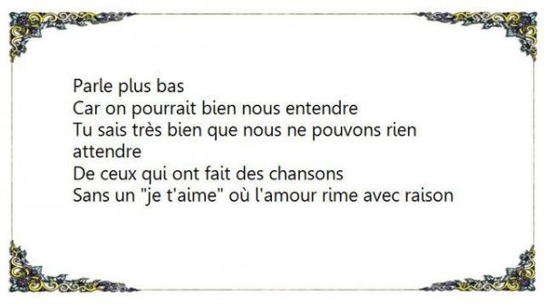 Dalida - Parle Plus Bas Godfather Lyrics