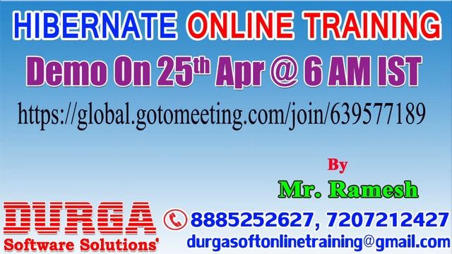 HIBERNATE Online Training in DURGASOFT смотреть онлайн