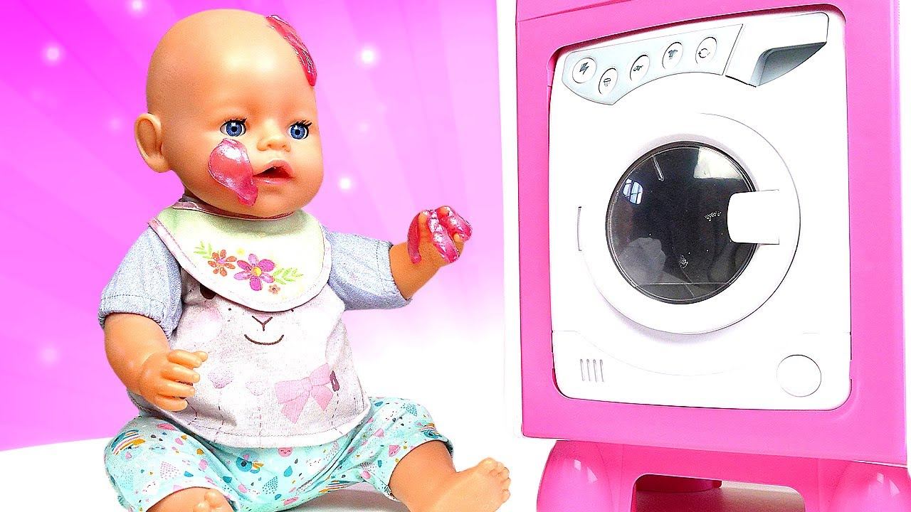 Смешные видео куклы - Большая стирка для БЕБИ БОН! - Весёлые игры Как Мама с Baby Born смотреть онлайн