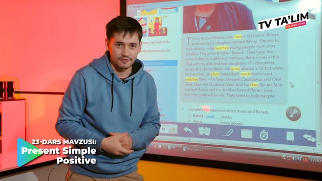 TV TA'LIM. 23-SON. PRESENT SIMPLE POSITIVE. INGLIZ TILI. смотреть онлайн