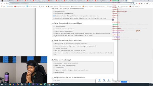 KennethOnline Проходит тест "На сколько ты Русский?/How Russian are you?" I KennethOnline Twitch смотреть онлайн
