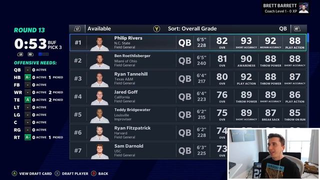 I joined a Fantasy Draft Online franchise, and I have the #3 pick! Fantasy Draft Ep 1 смотреть онлайн