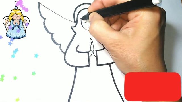 Рисуем ангела. How to draw an Angel. смотреть онлайн